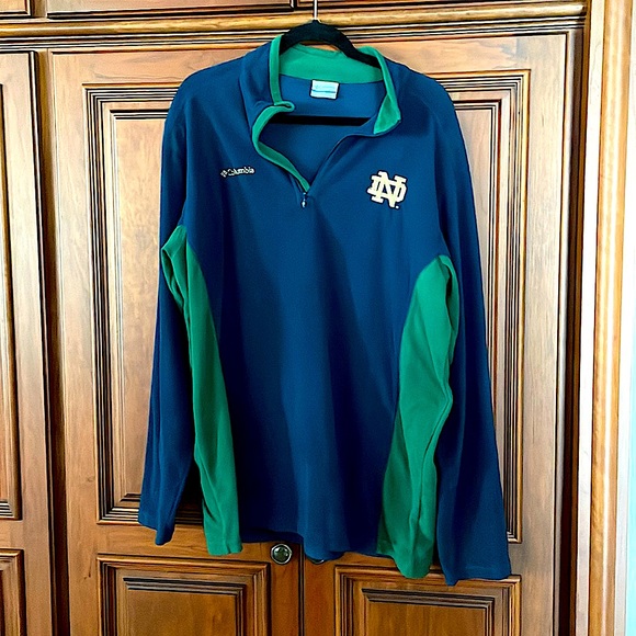 Columbia Notre Dame fleece 1/4 zip pullover - Picture 1 of 4